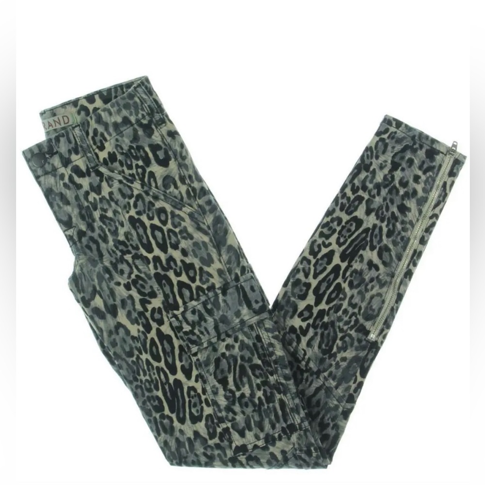 J Brand Houlihan Leopard Print Skinny Cargo Pants Size 22, 23